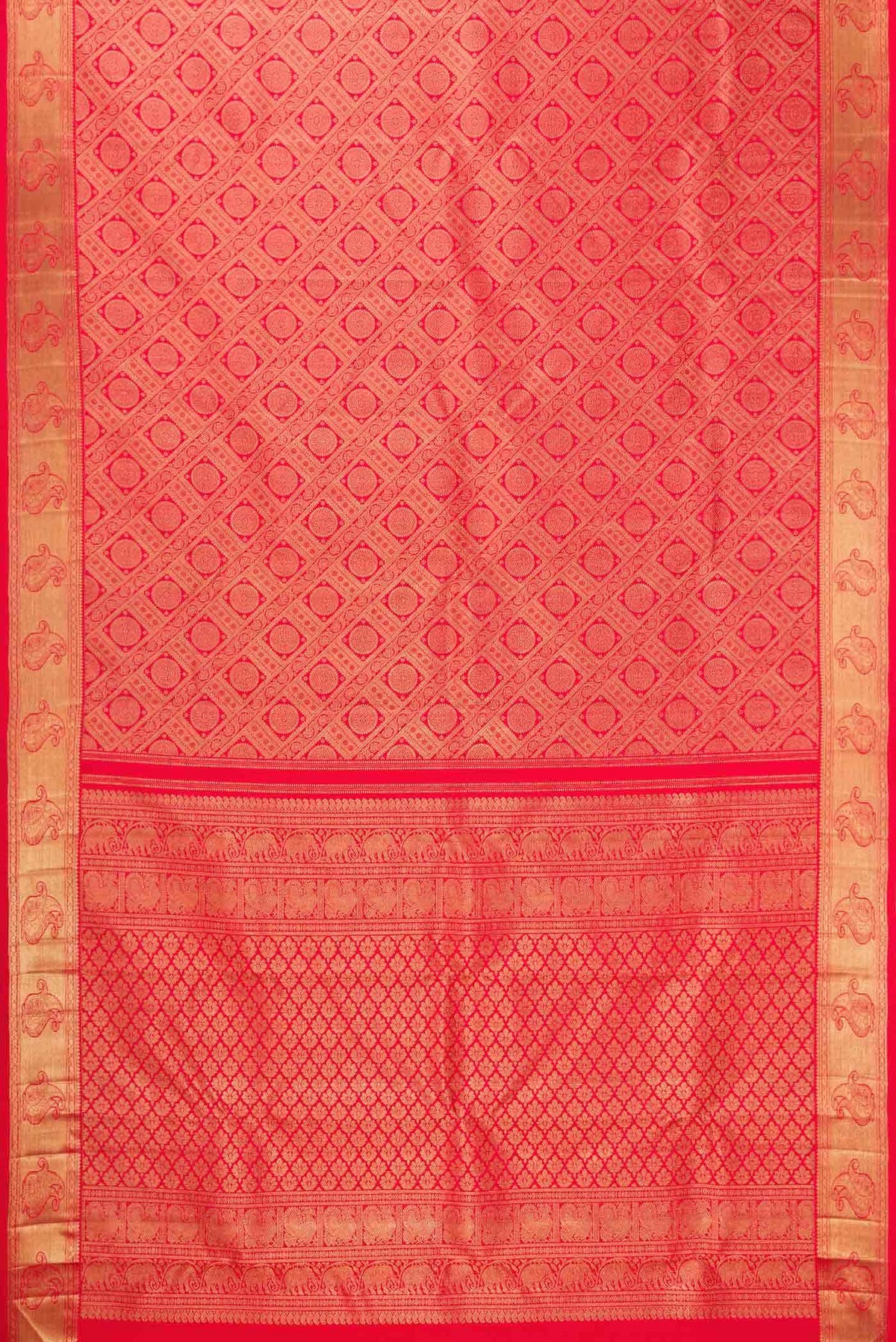 Pure Silk Pure Zari Red Kanjivaram Saree