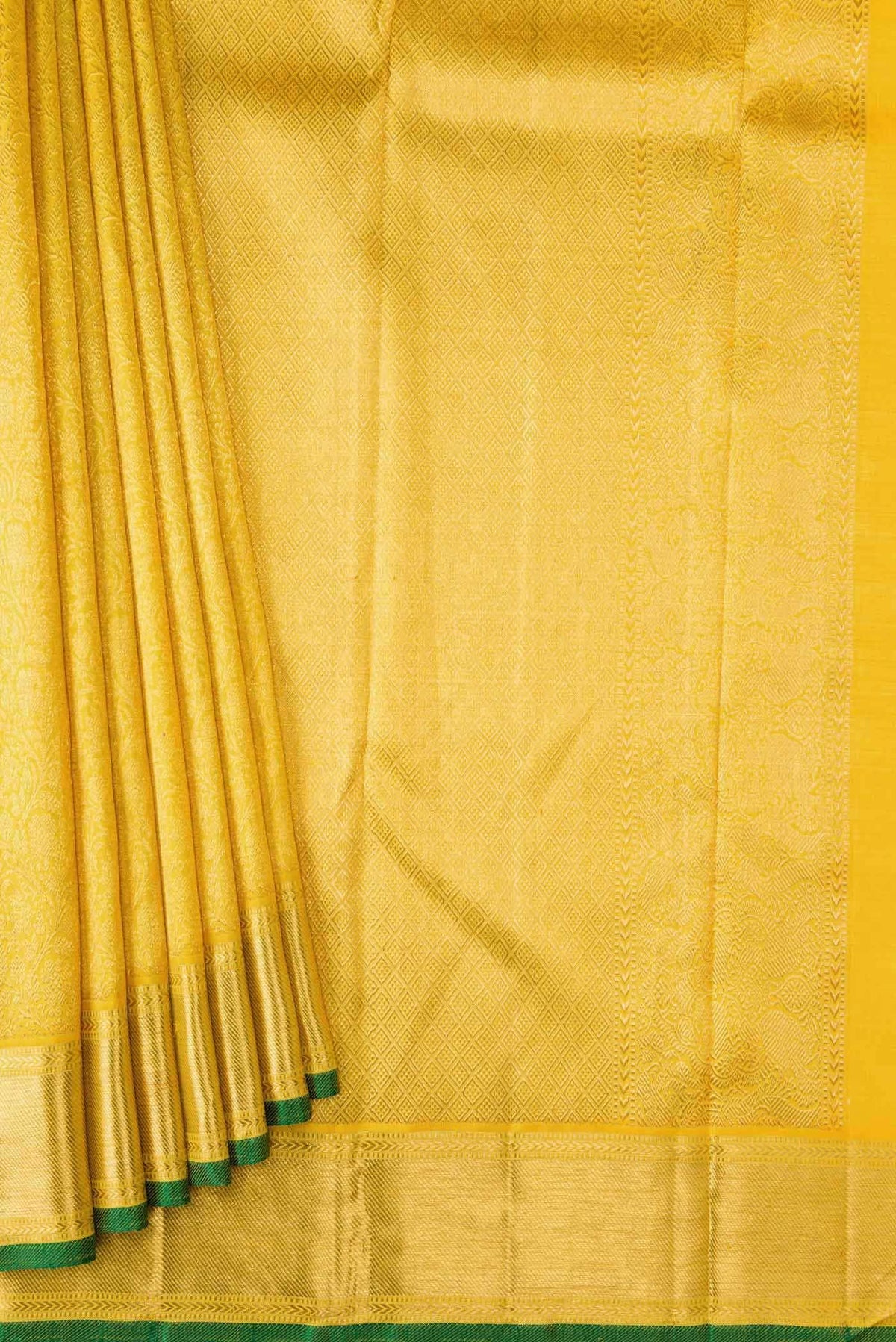 Pure Silk Pure Zari Yellow Kanjivaram Saree