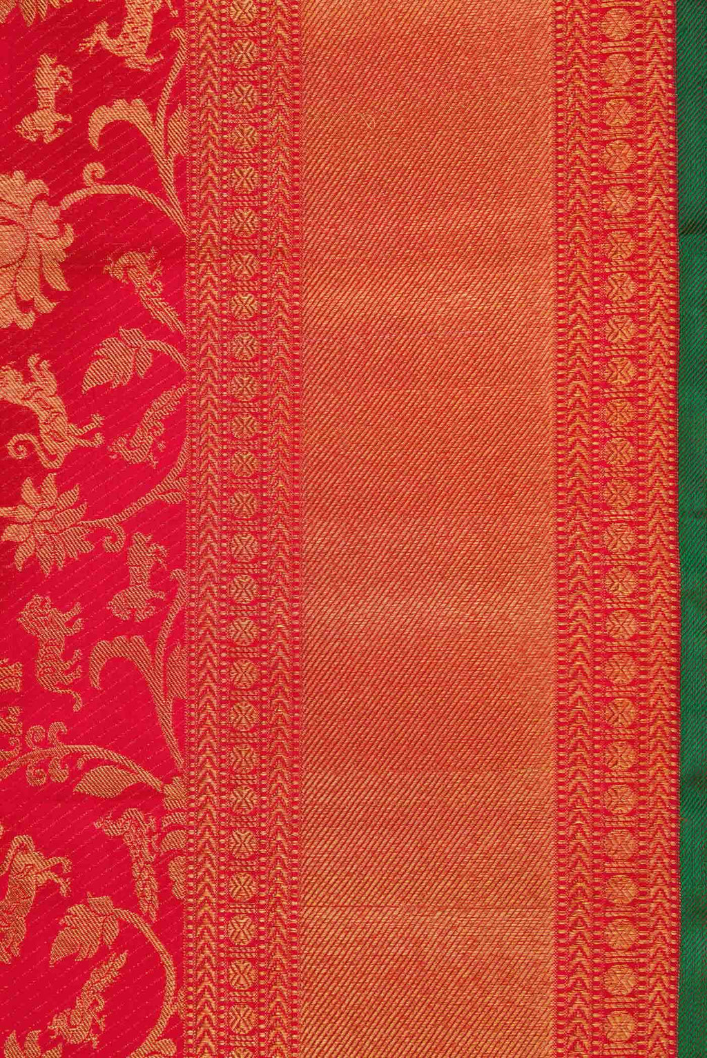 Pure Silk Pure Zari Red Dual Tone Kanjivaram Saree