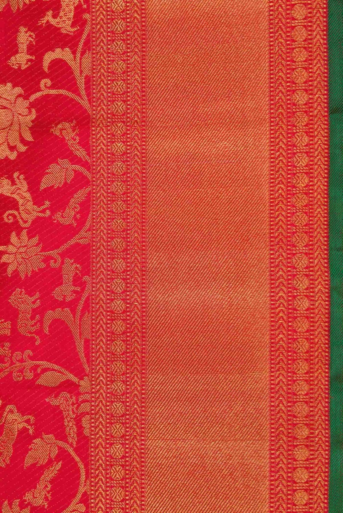 Pure Silk Pure Zari Red Dual Tone Kanjivaram Saree