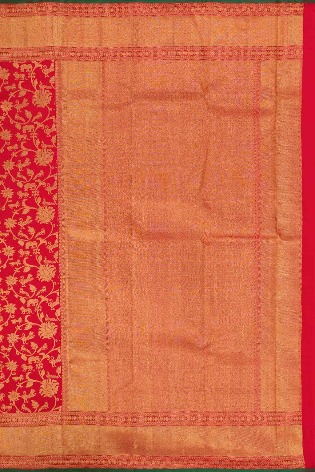 Pure Silk Pure Zari Red Dual Tone Kanjivaram Saree