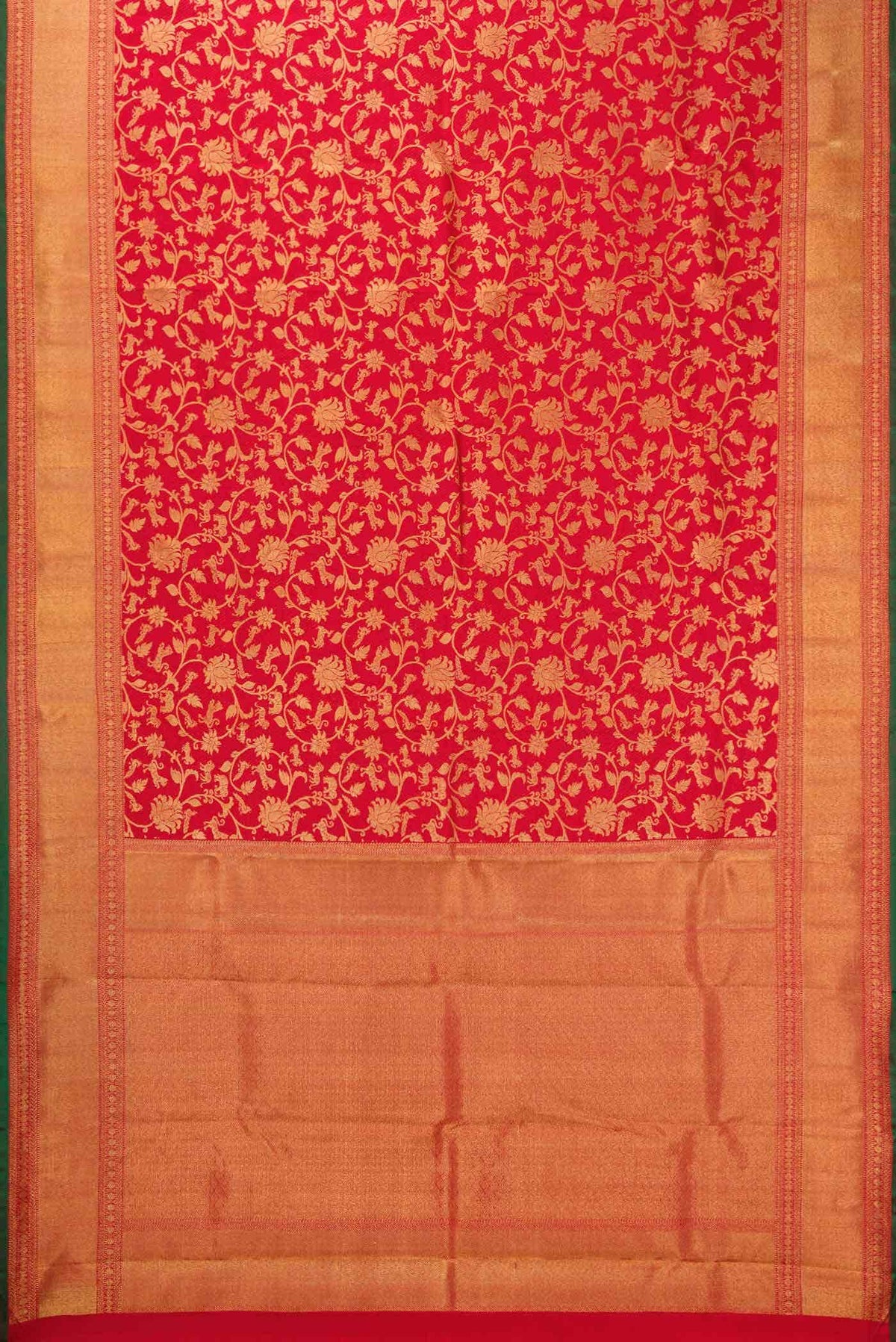 Pure Silk Pure Zari Red Dual Tone Kanjivaram Saree