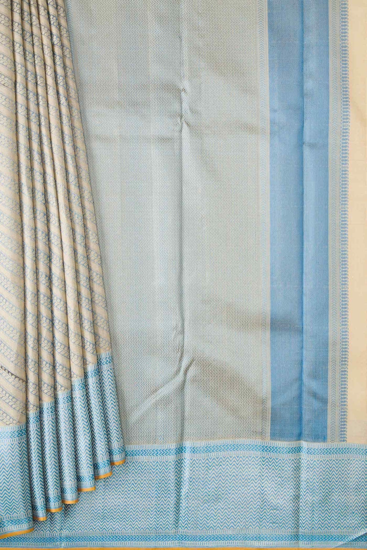 Beige Kanchipuram Silk Saree