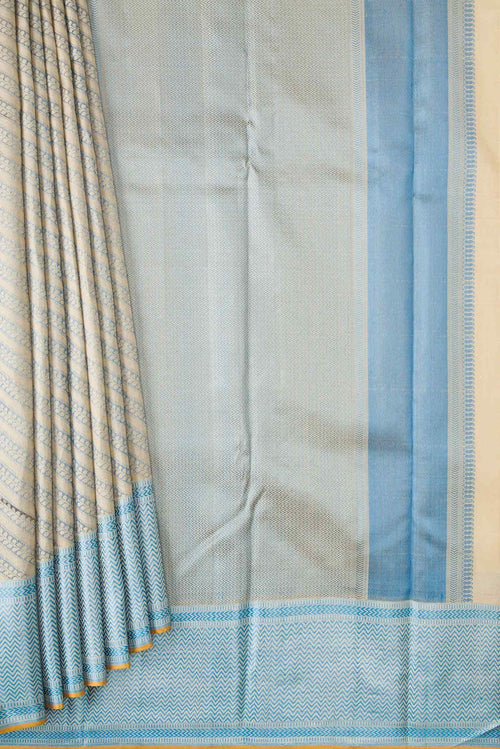 Beige Kanchipuram Silk Saree
