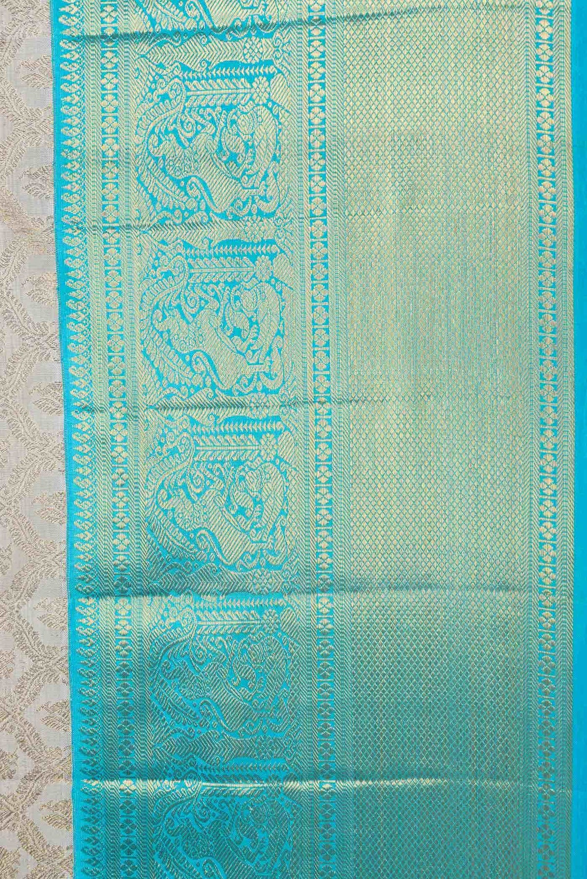 Pure Silk Pure Zari Grey Kanjivaram Saree