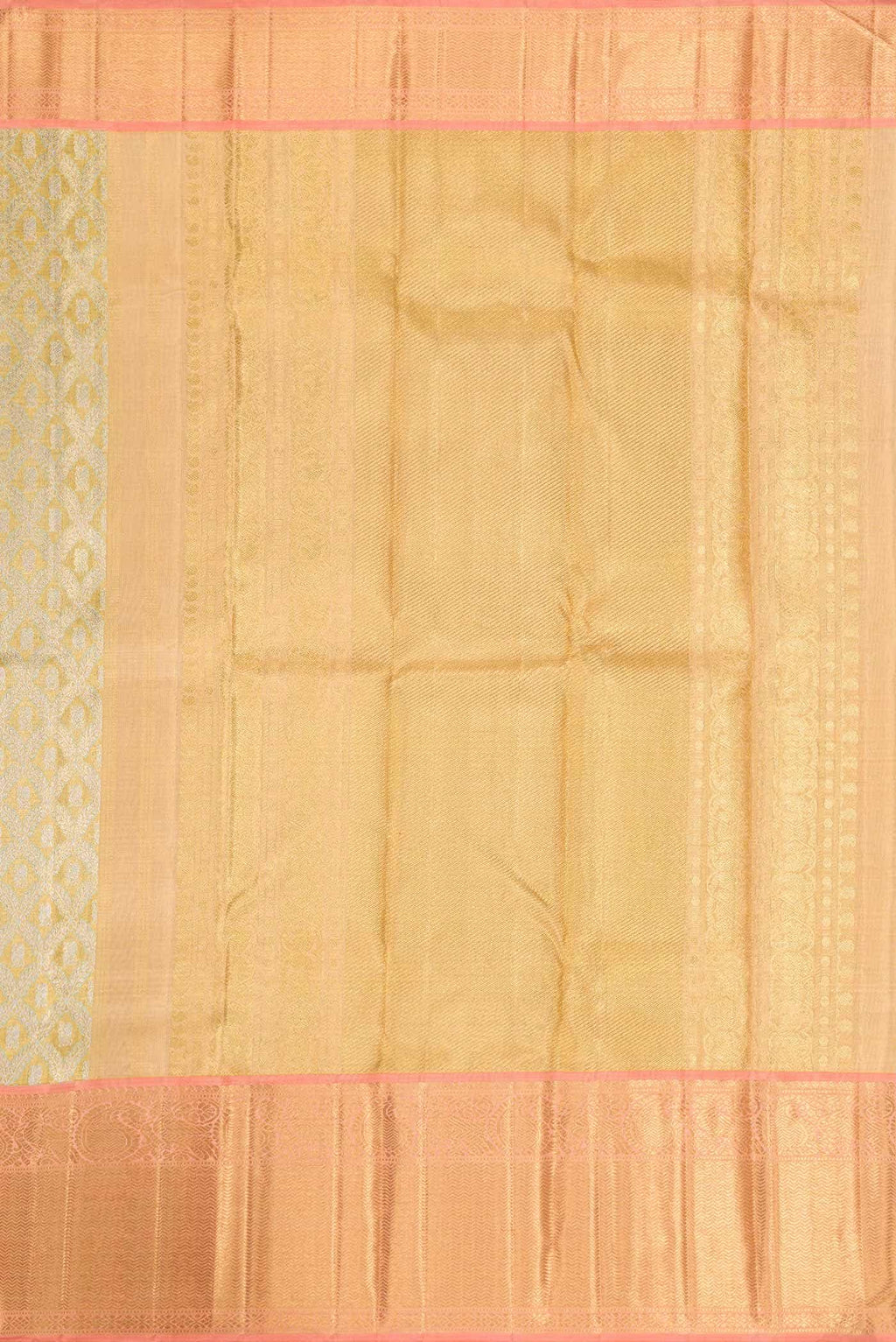 Pure Silk Pure Zari Gold Dual Tone Kanjivaram Tissue Saree