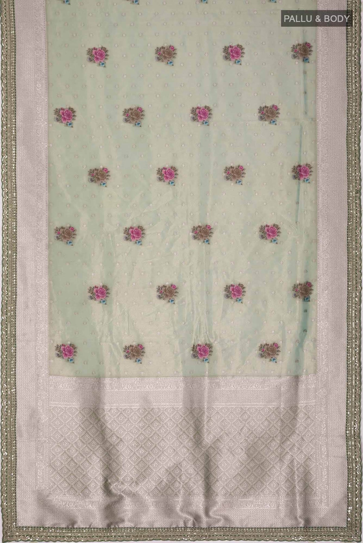 Green Blended Tissue Silk Saree
