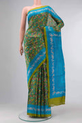 Green Printed Silk Saree
