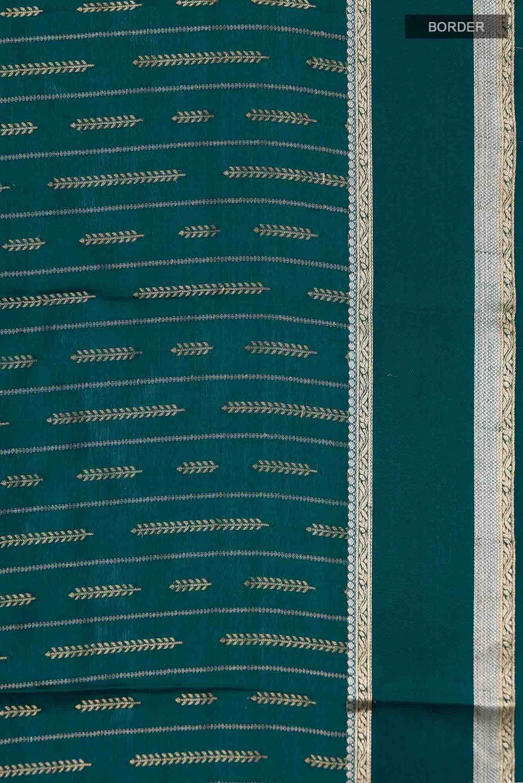 Teal Mysore Crepe Saree
