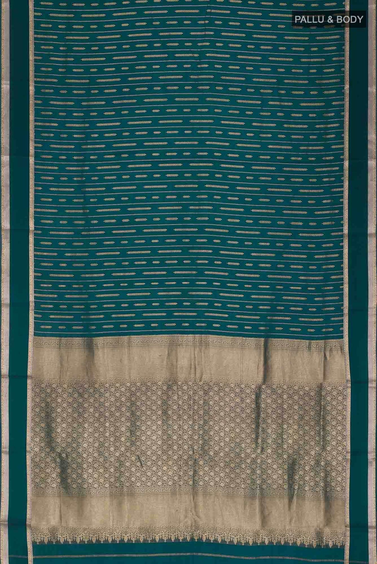 Teal Mysore Crepe Saree