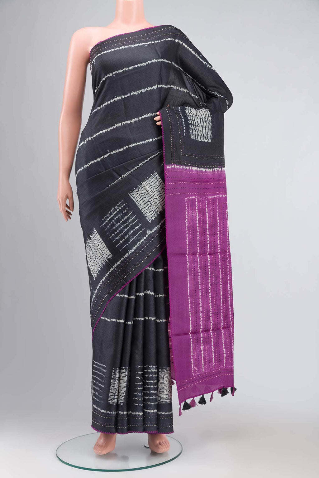 Beige Bhagalpuri Tussar Silk Saree
