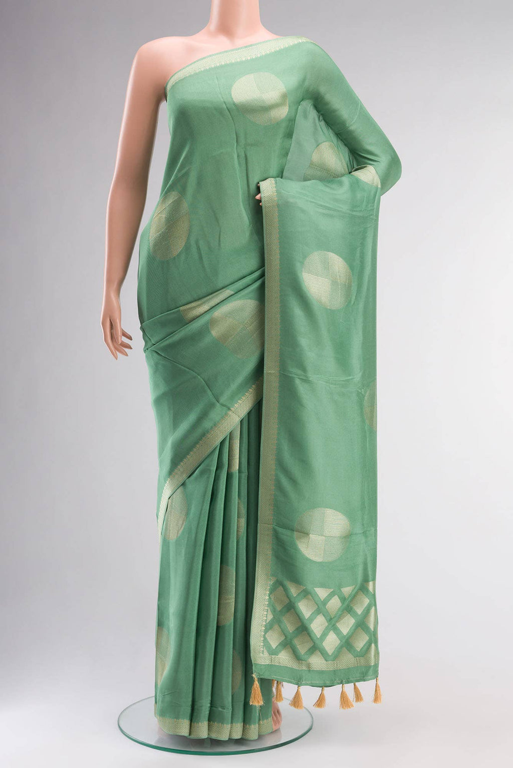 Green Blended Crepe Saree
