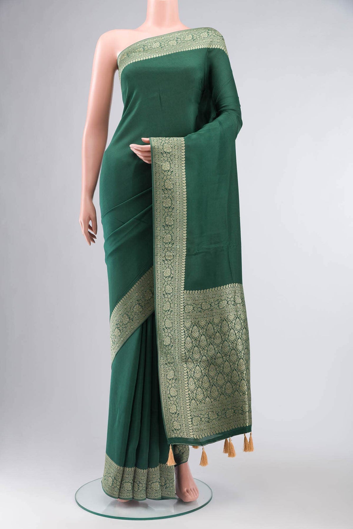 Green Blended Crepe Saree