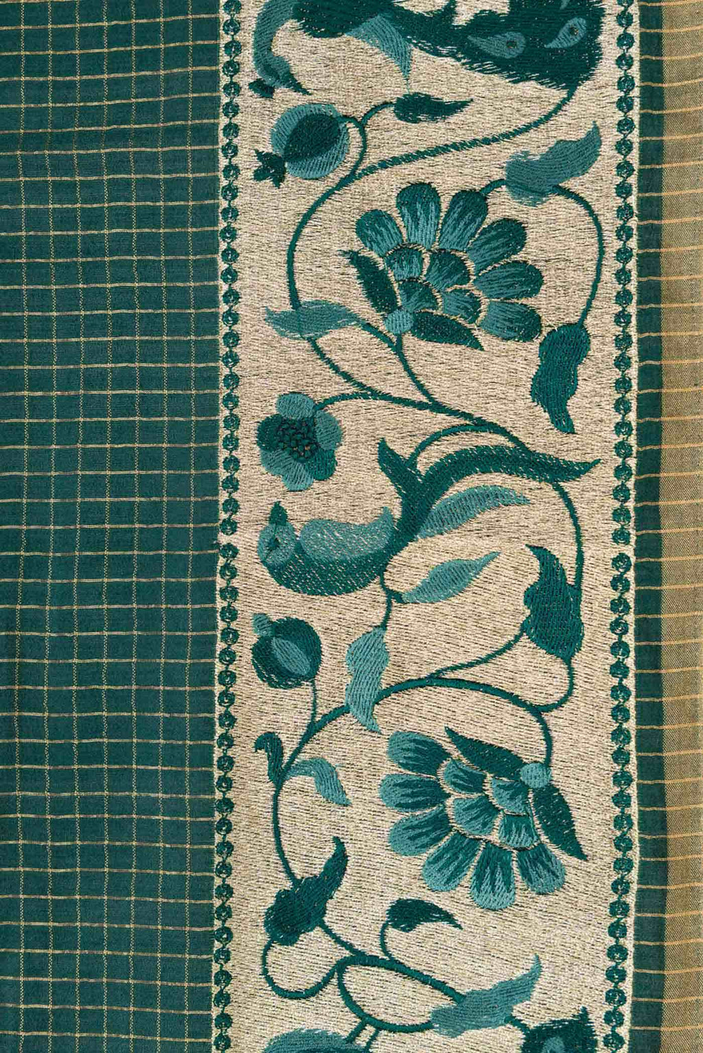 Bottle Green Tussar Silk Saree