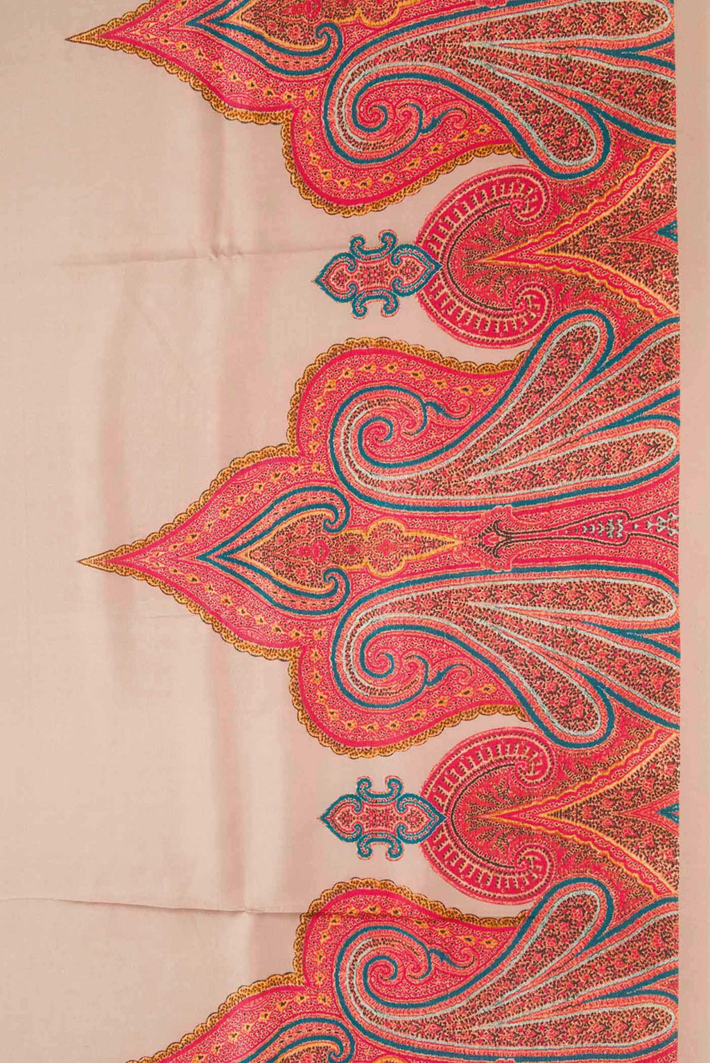 Brown Printed Silk Saree