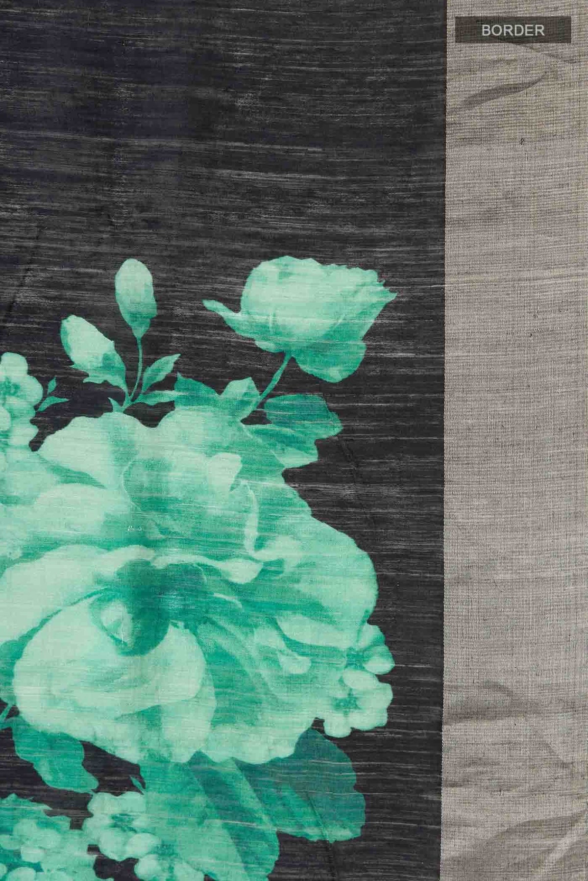 Black Tussar Silk Saree