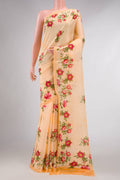 Sandal Dual Tone Blended Mysore Crepe Saree