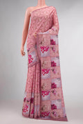 Pink Dual Tone Blended Mysore Crepe Saree