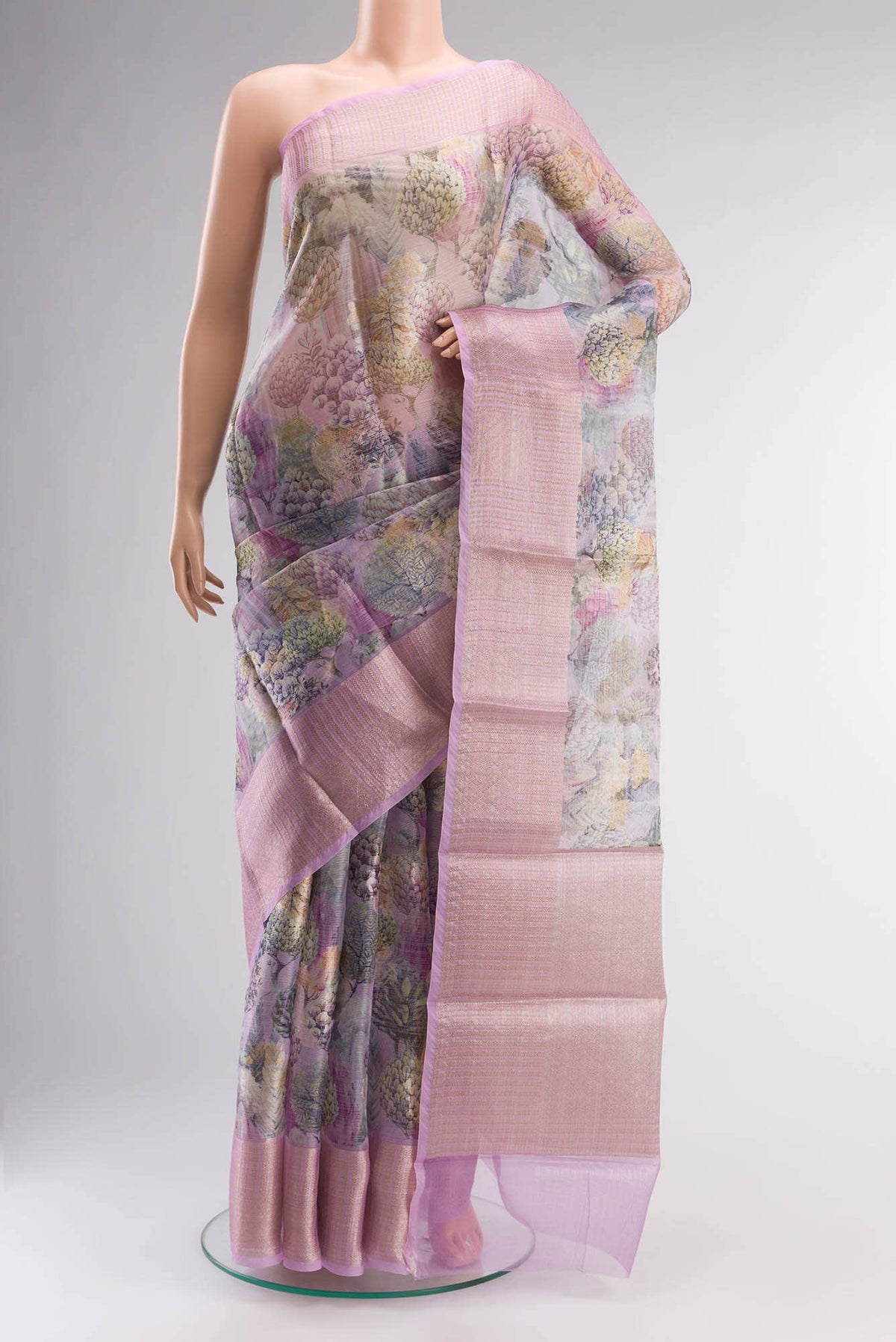 Lavender Blended Organza Silk Saree