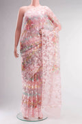 Rose pink Blended Organza Silk Saree