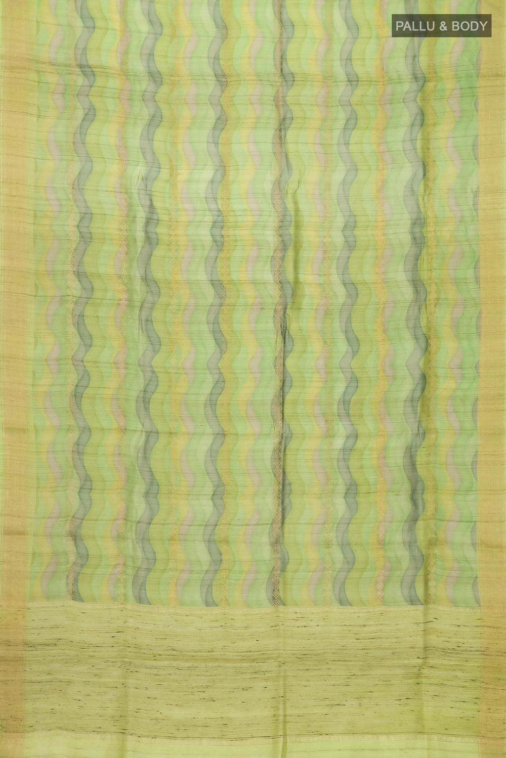 Green Bhagalpuri Tussar Silk Saree