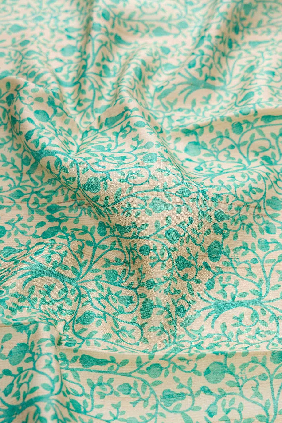 Beige Dual Tone Tussar Silk Saree
