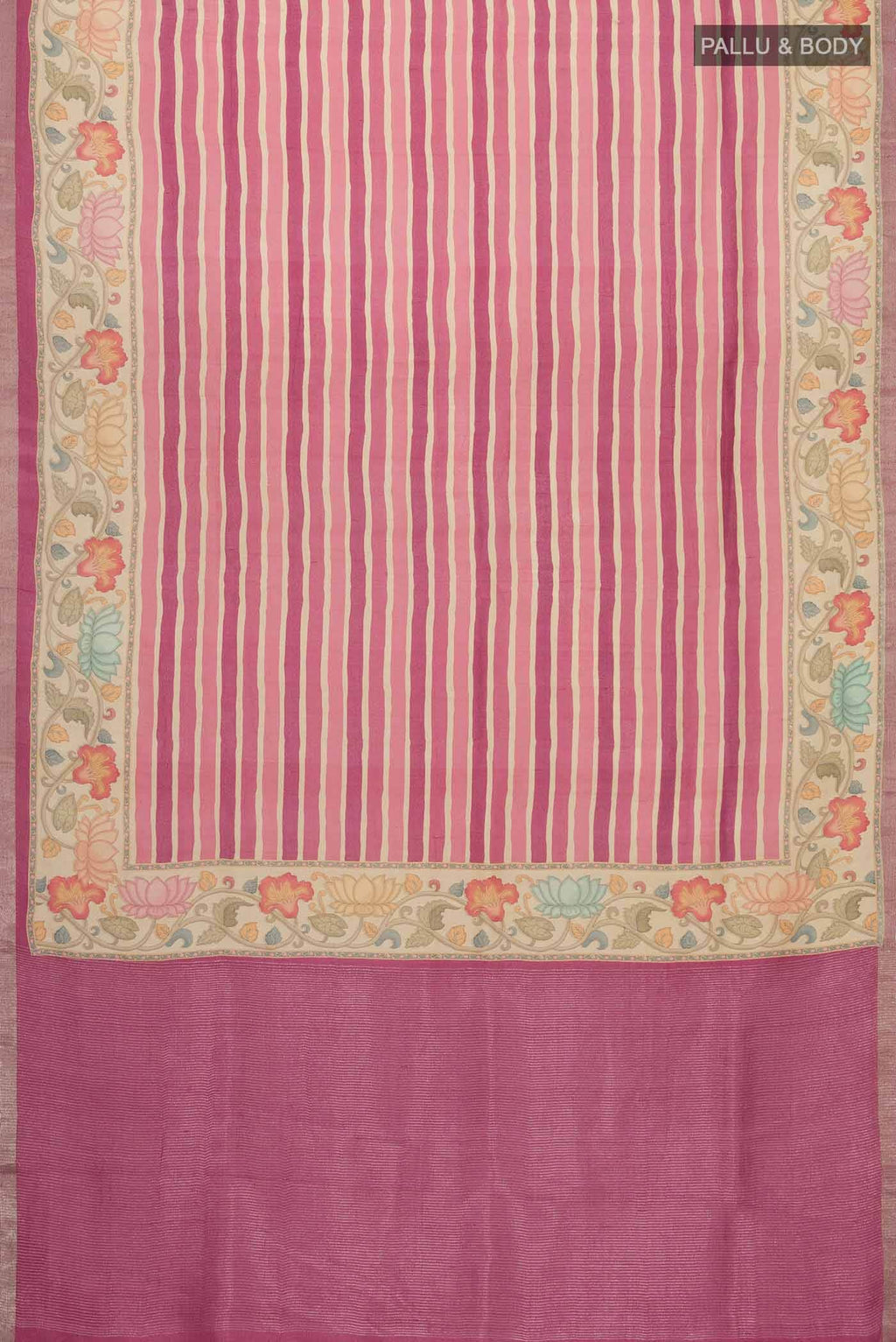 Pink Bhagalpuri Tussar Silk Saree
