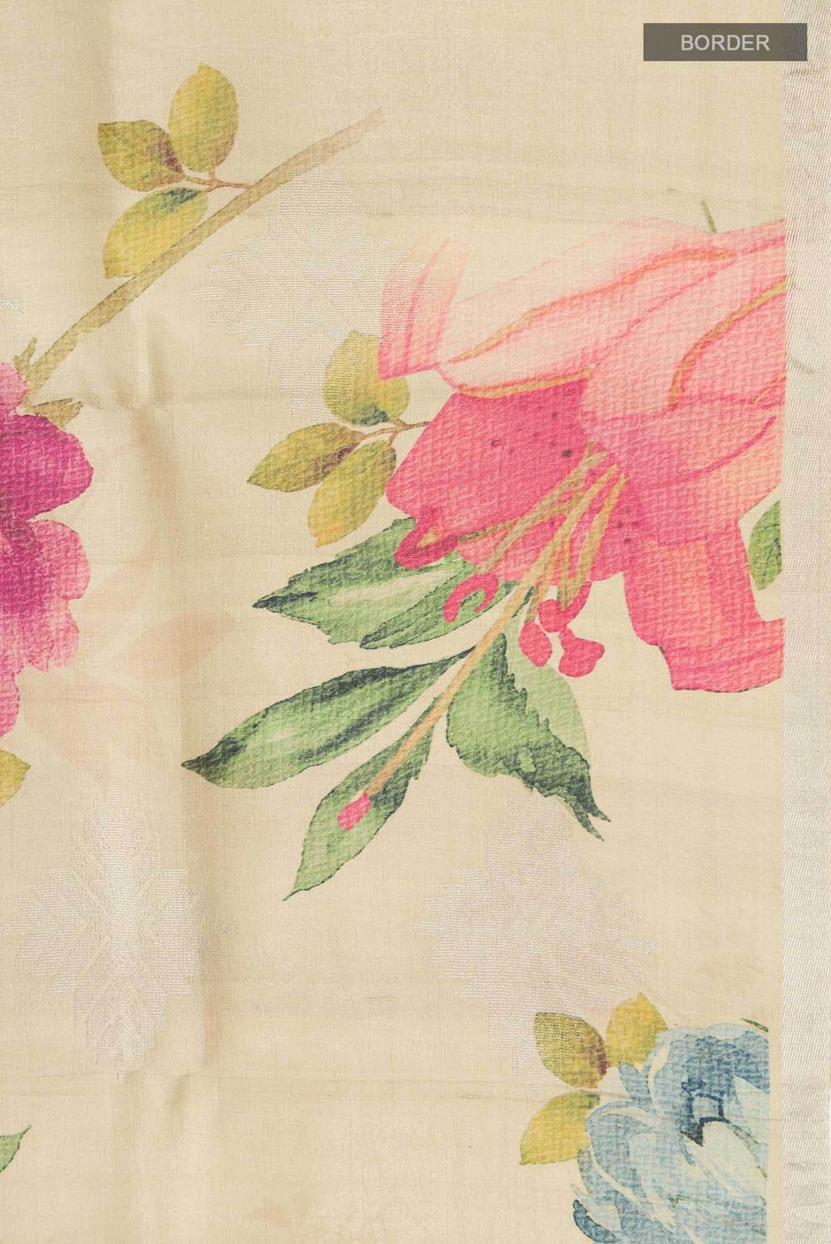 Beige Bhagalpuri Tussar Silk Saree