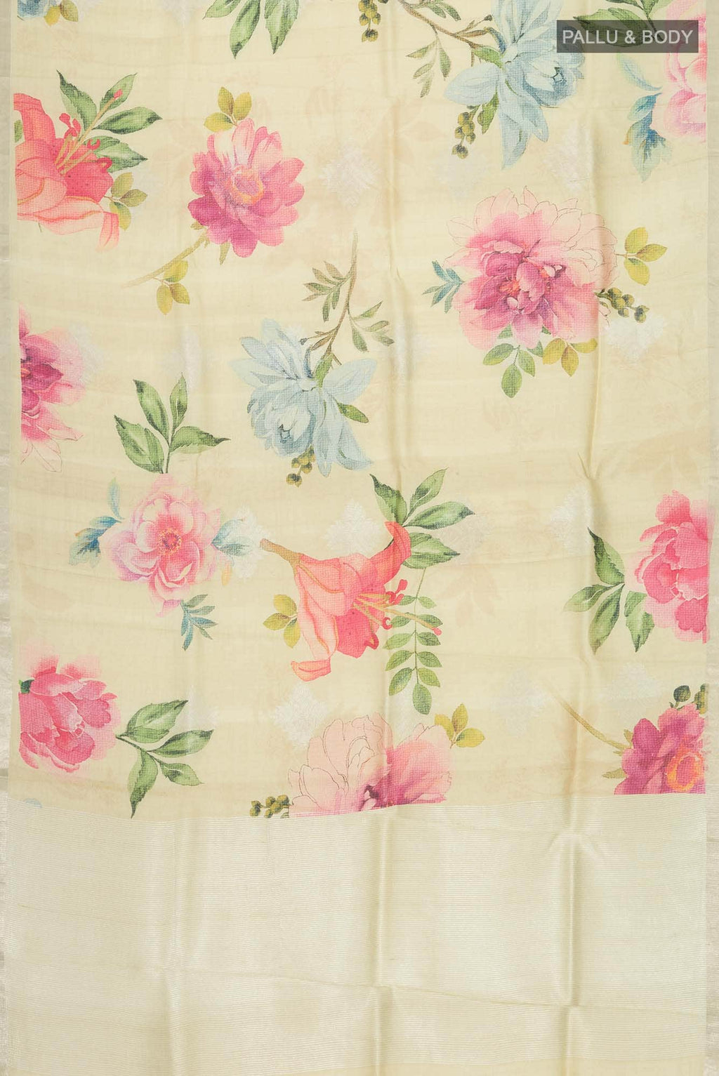 Beige Bhagalpuri Tussar Silk Saree