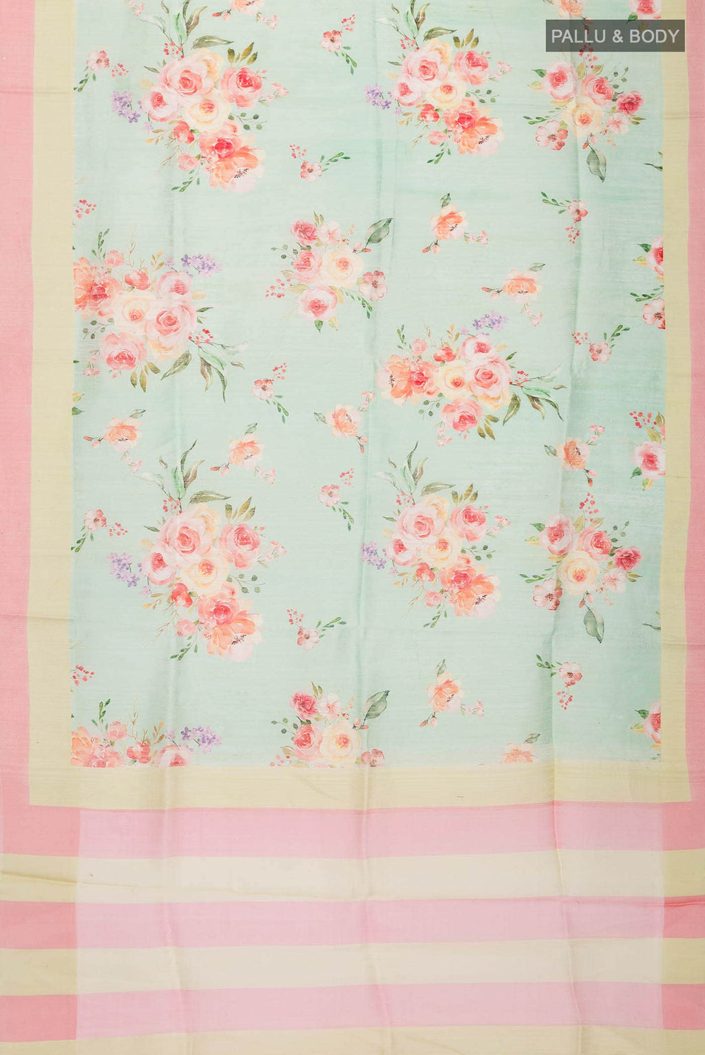 Light Green Tussar Silk Saree