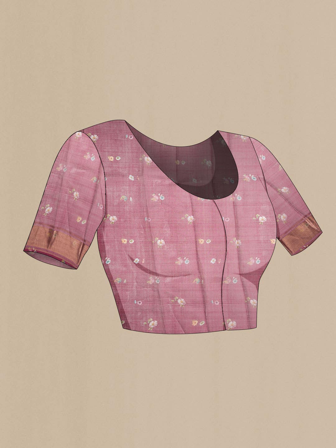 Dark Pink Kota Silk Saree