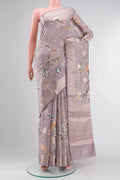 Lavender Tussar Silk Saree