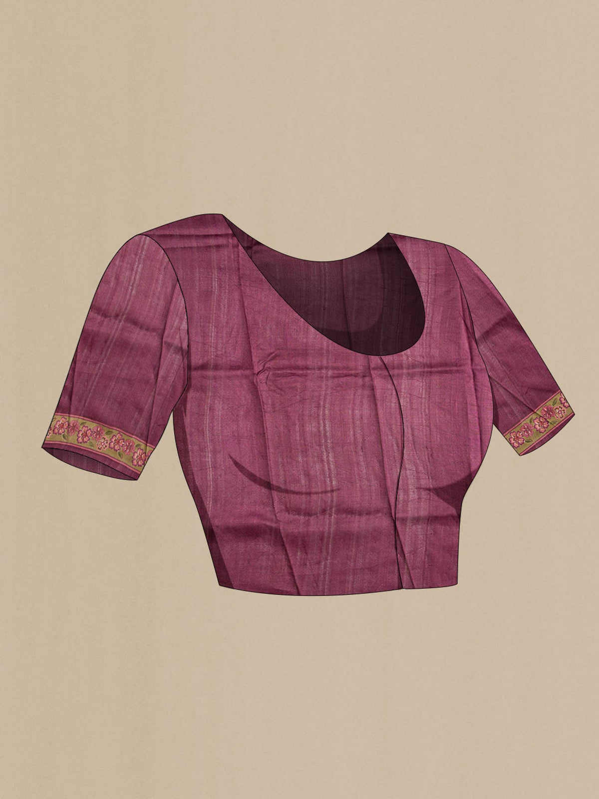 Brown Bhagalpuri Tussar Silk Saree