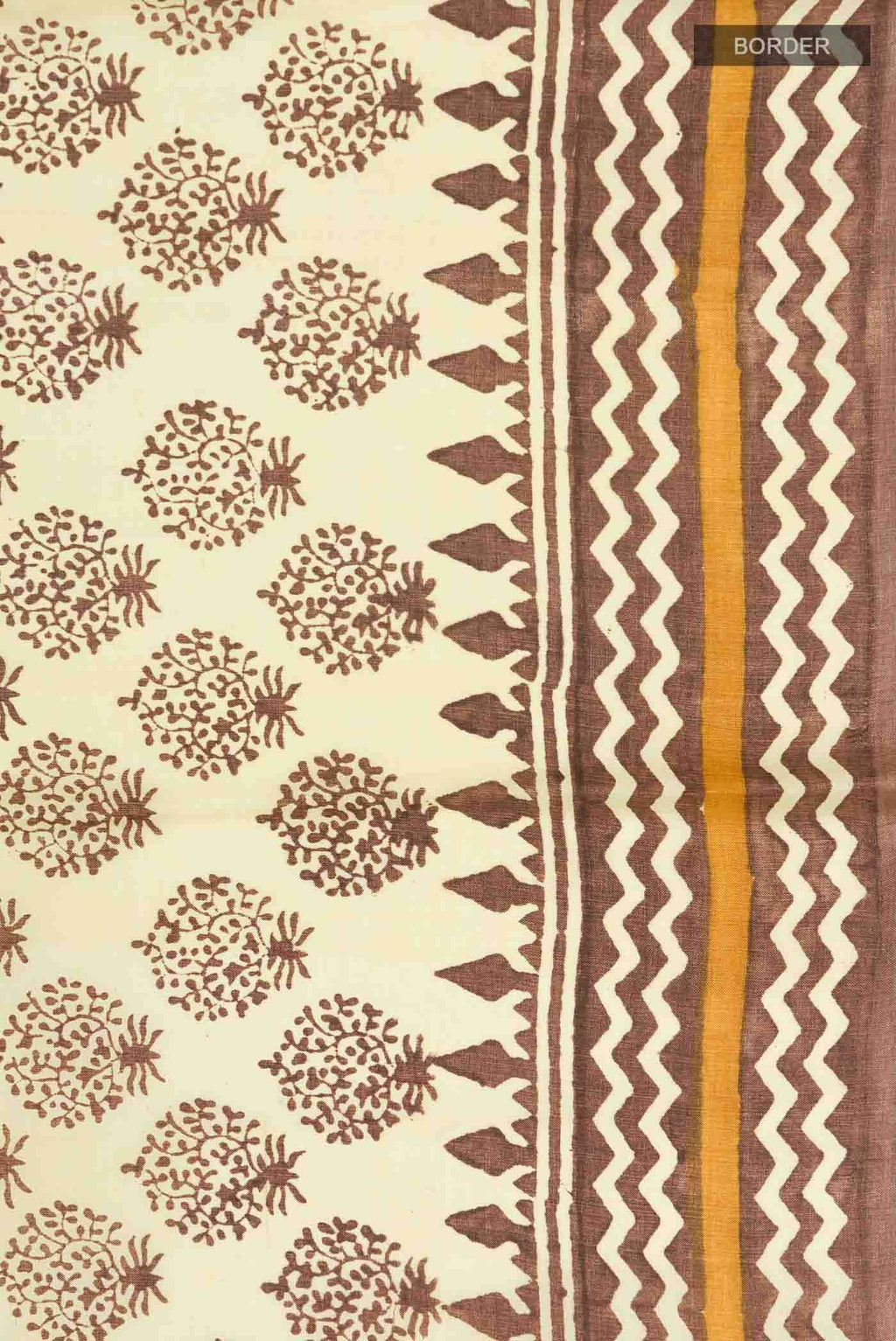 Cream Tussar Silk Saree