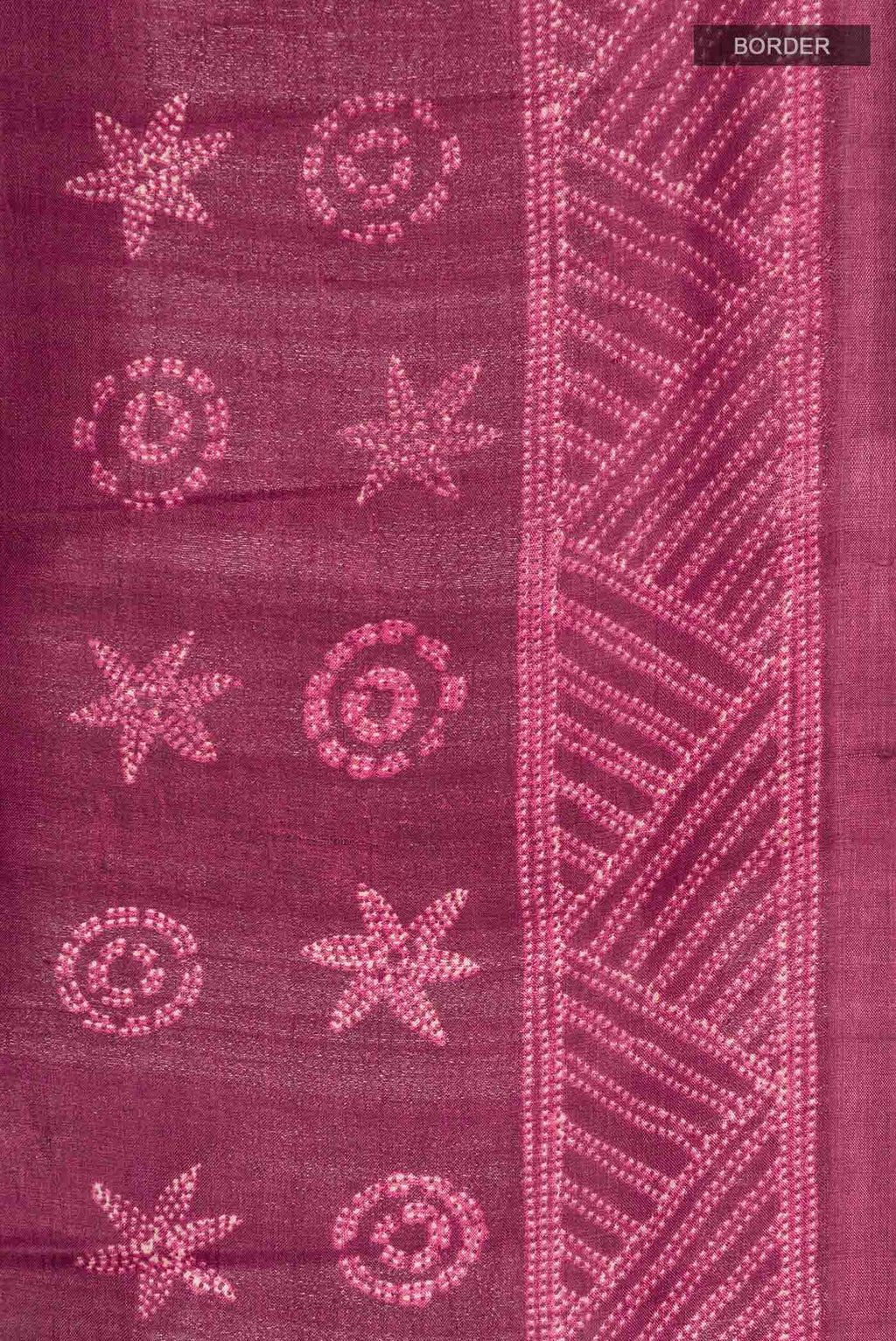 Burgundy Tussar Silk Saree