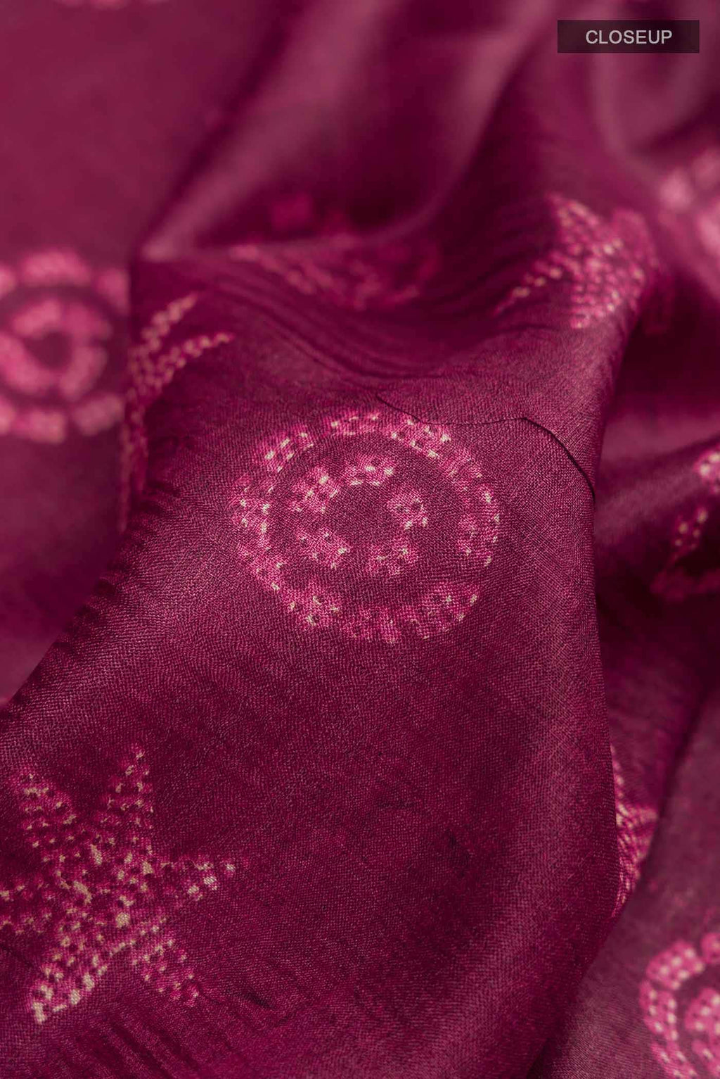 Burgundy Tussar Silk Saree