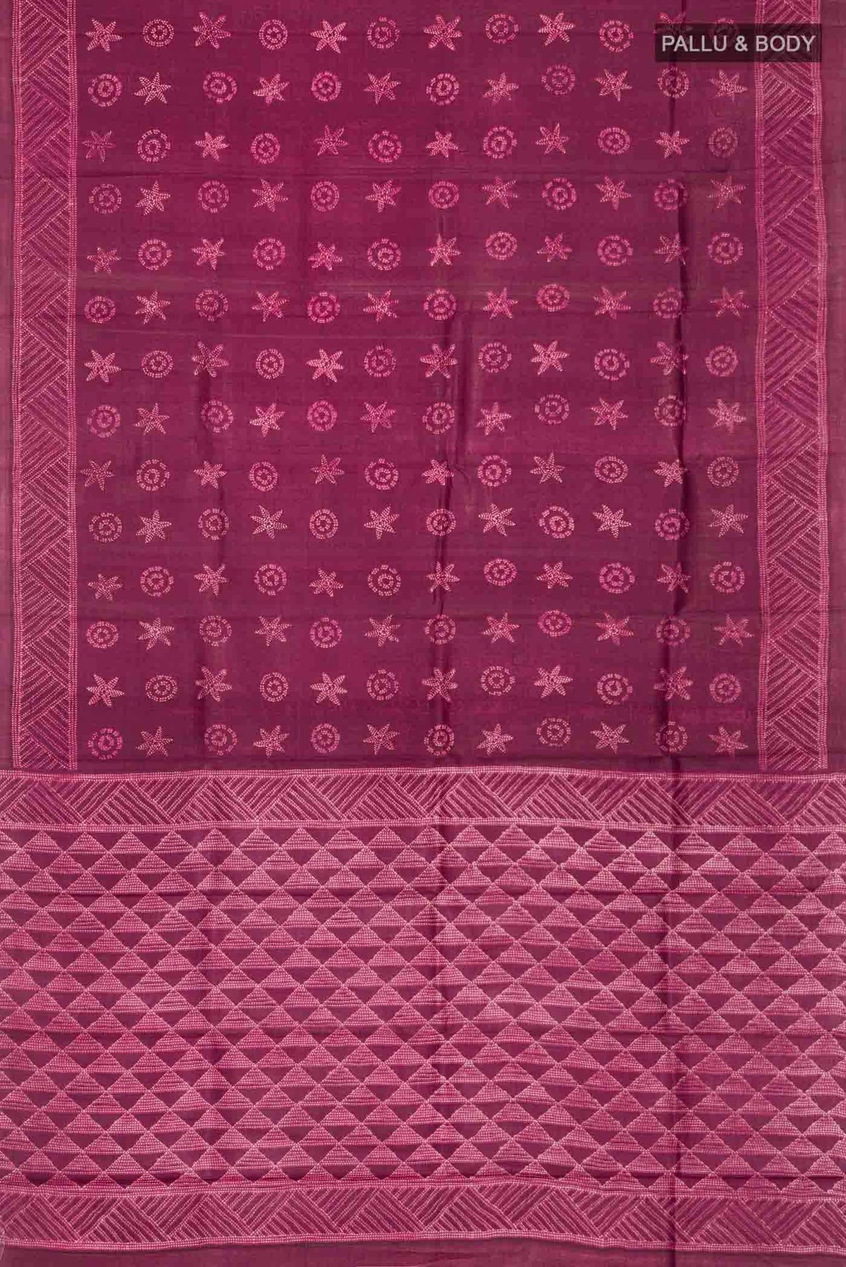 Burgundy Tussar Silk Saree