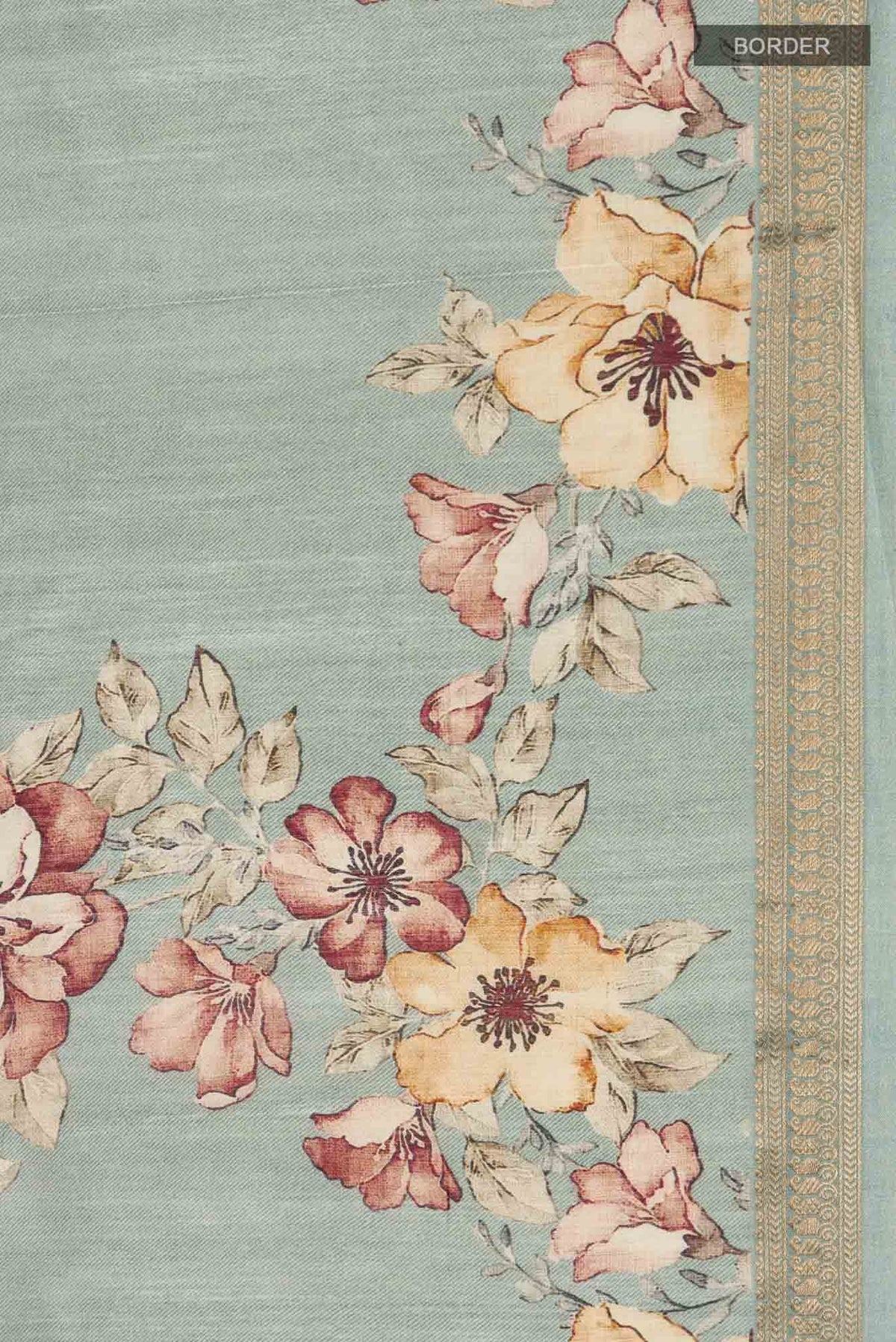 Grey Bhagalpuri Tussar Silk Saree