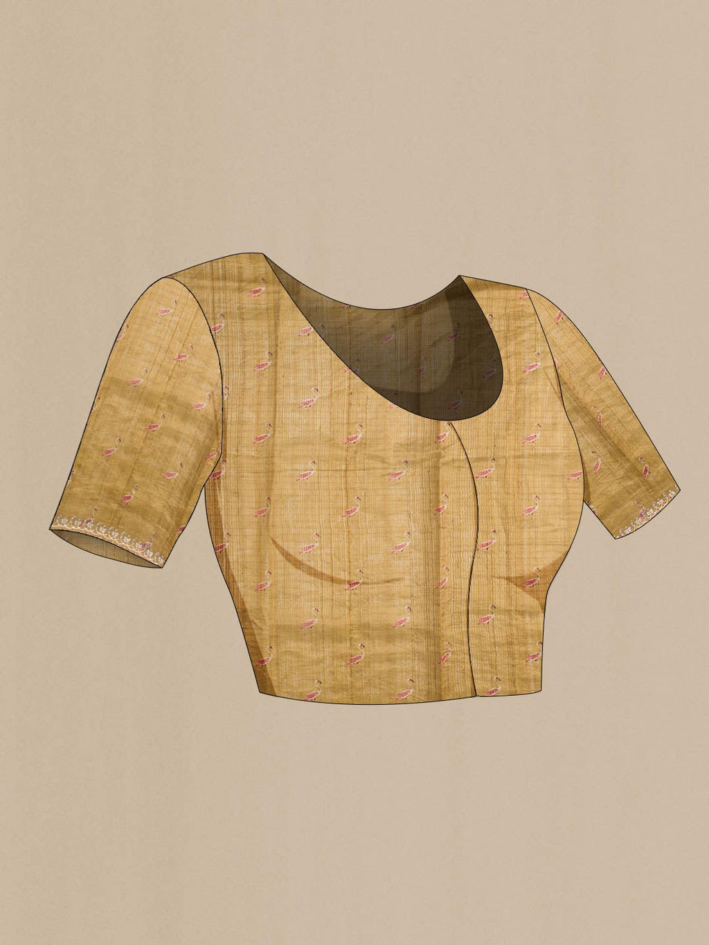 Mustard Bhagalpuri Tussar Silk Saree