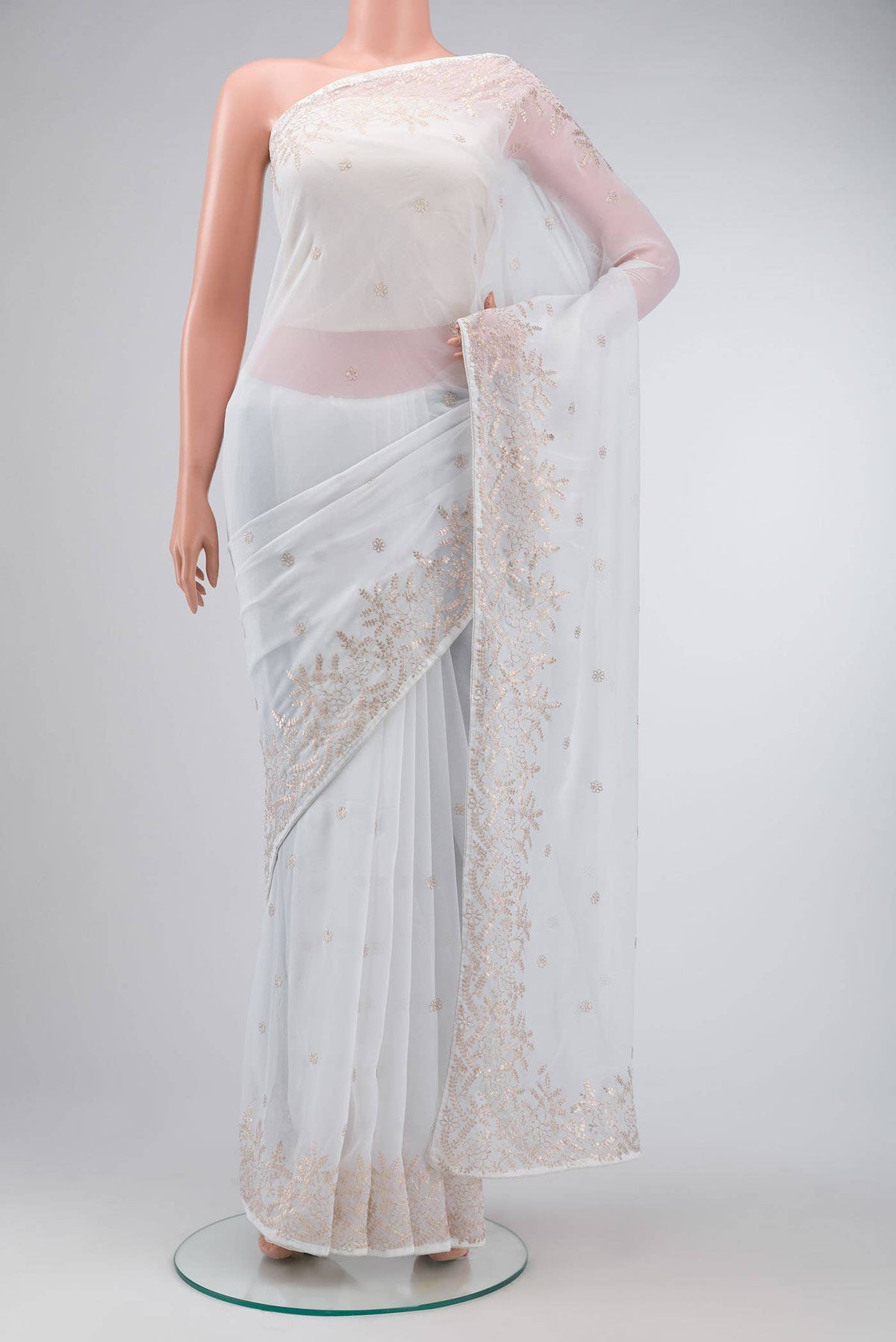 White Chiffon Saree