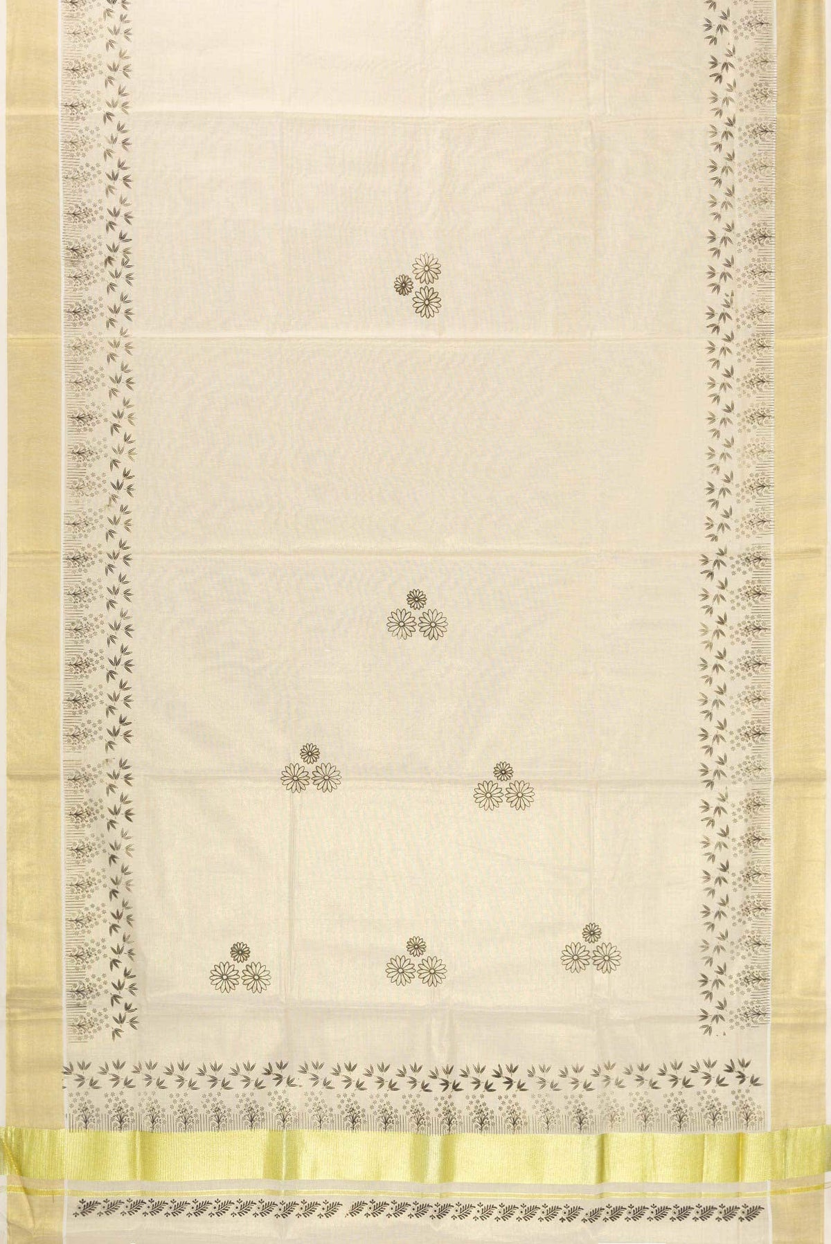 Gold Dual Tone Kerala Cotton Saree