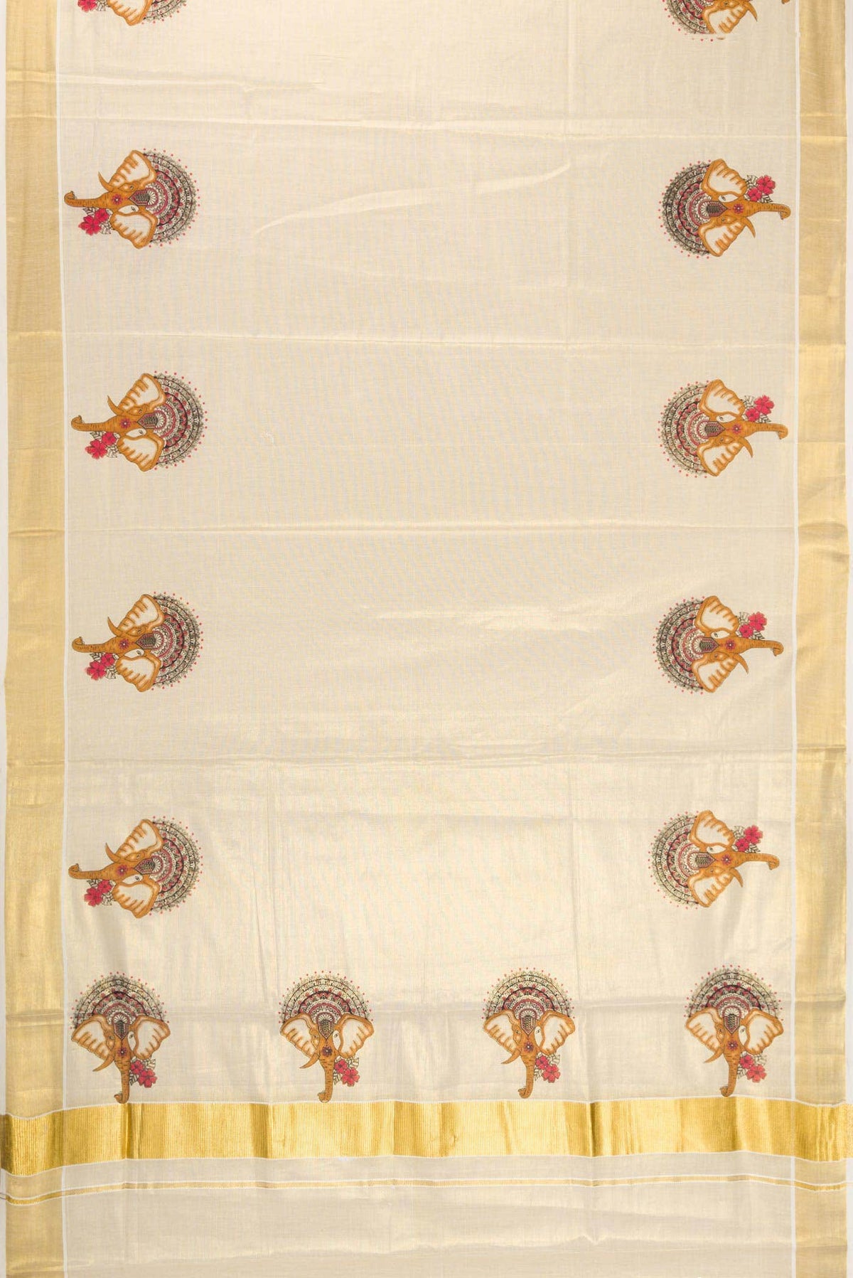 Gold Kerala Cotton Saree