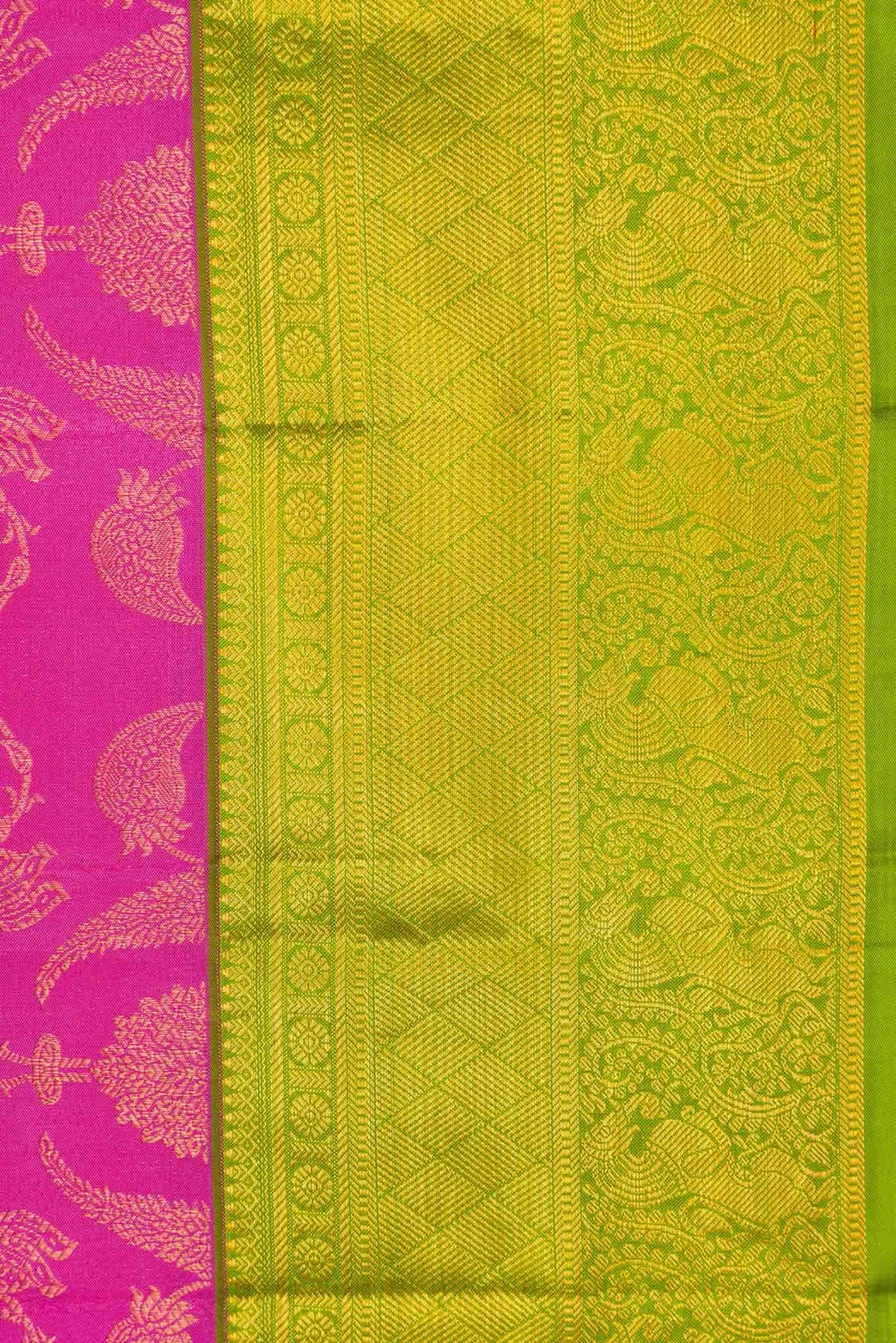 Pink Dual Tone Kanchipuram Silk Saree