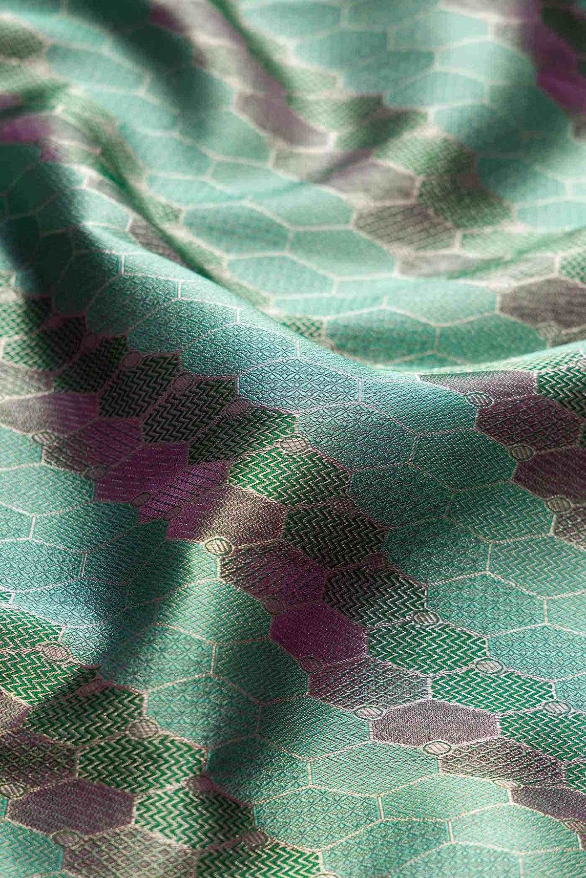 Light Blue Dual Tone Kanchipuram Silk Saree