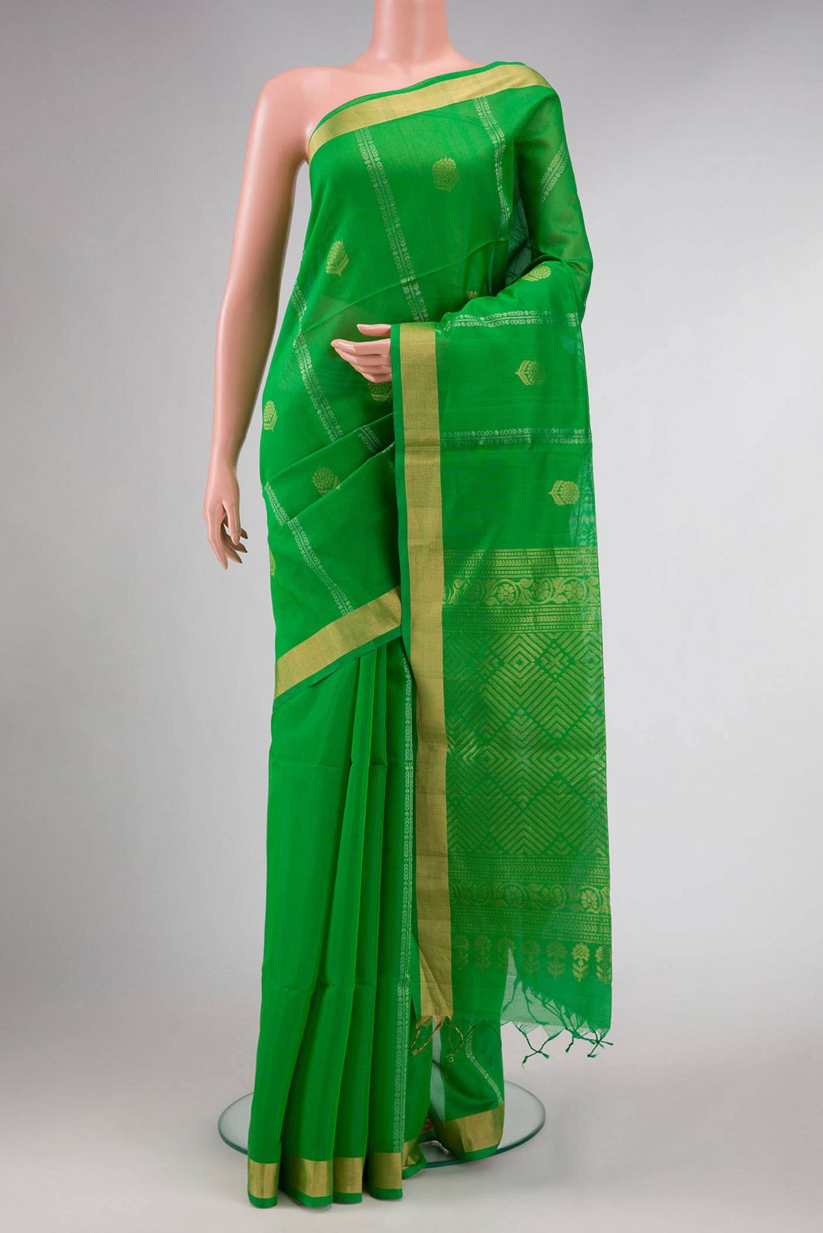 Green Dual Tone Silk Cotton Saree