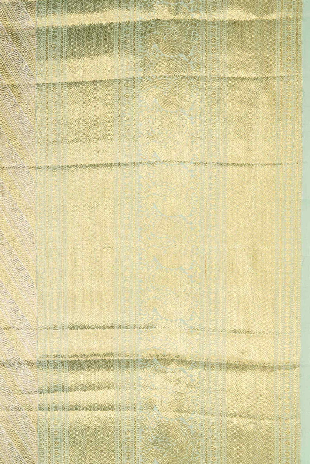 Light Green Dual Tone Kanjivaram Tissue Silk Saree