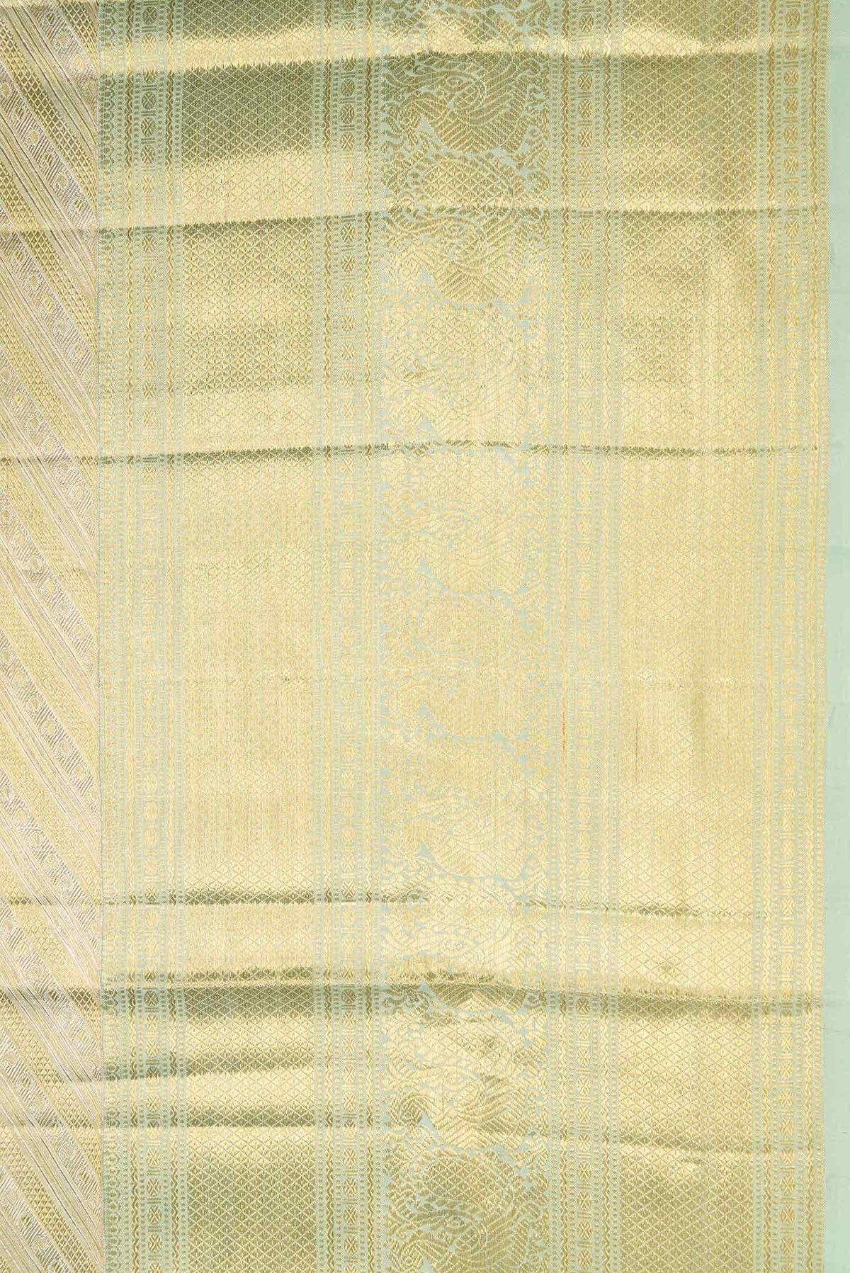 Light Green Dual Tone Kanjivaram Tissue Silk Saree