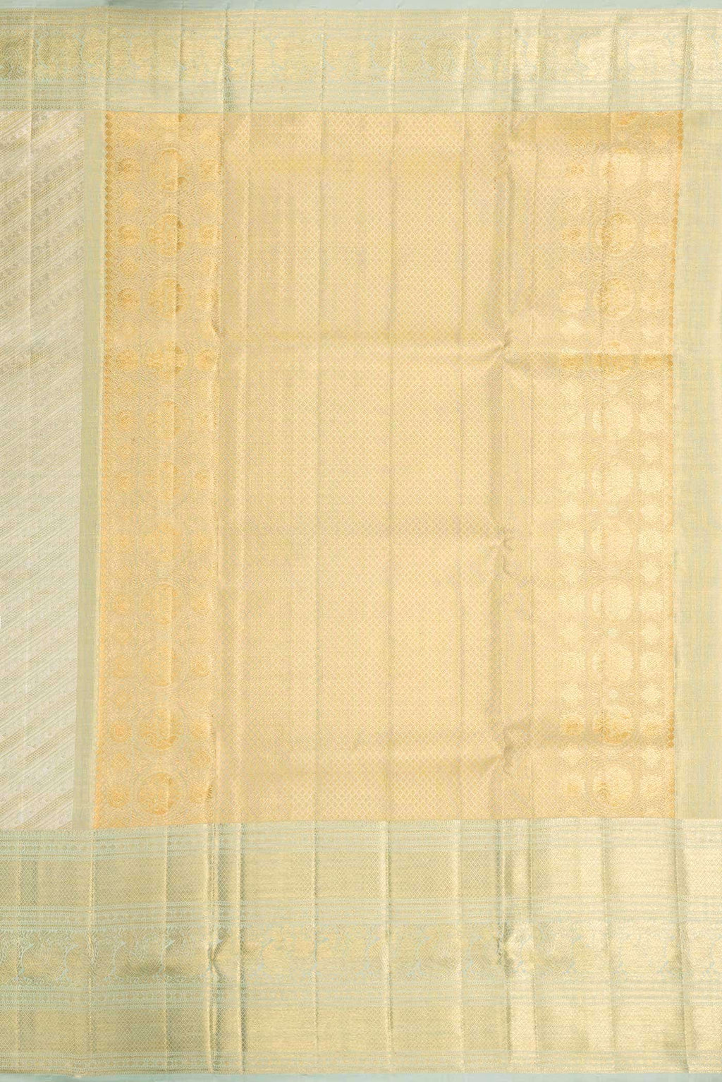 Light Green Dual Tone Kanjivaram Tissue Silk Saree