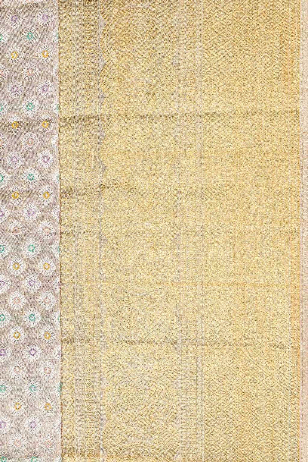 Gold Dual Tone Kanjivaram Tissue Silk Saree