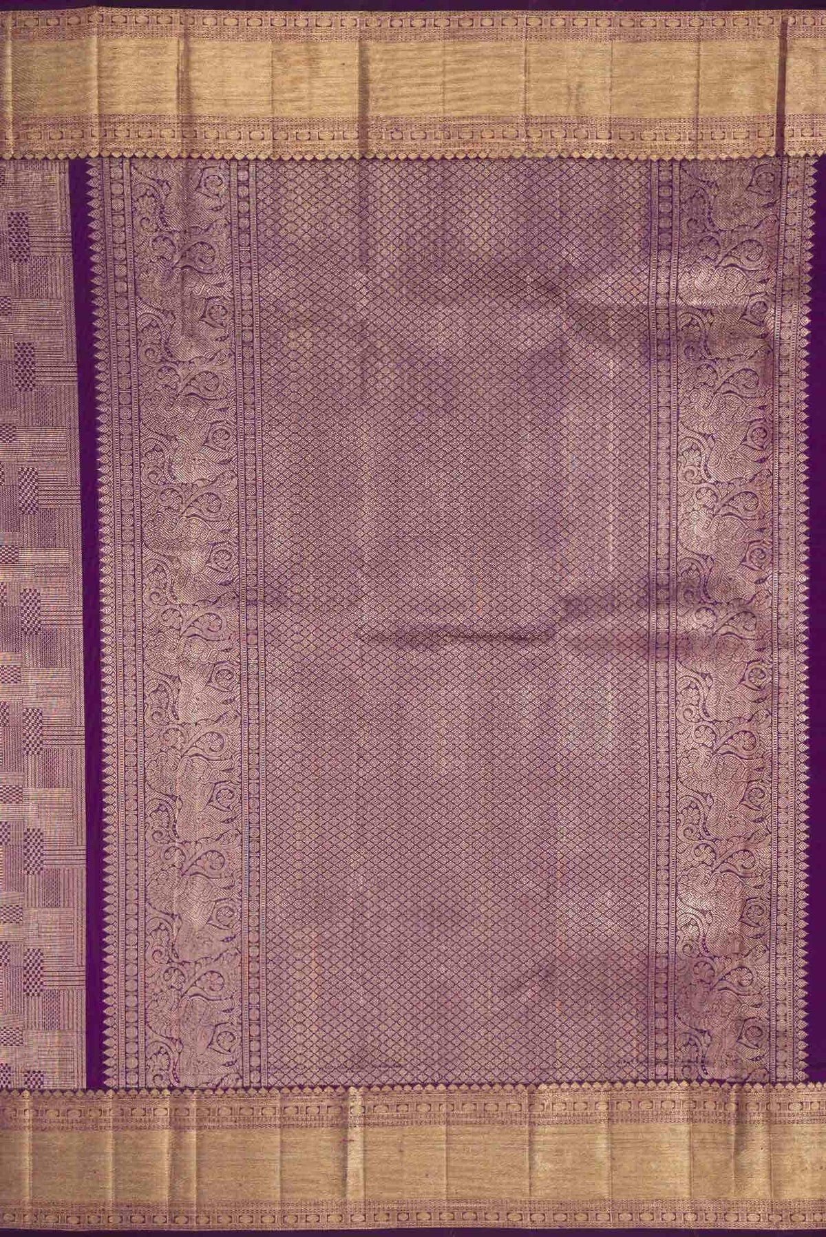Purple Dual Tone Kanchipuram Silk Saree